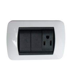 Toma Sencilla + Interruptor Doble P/Empotrar,C/Tierra Serie Bv,6A/250V 10A/125