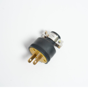 Enchufe U35 2P Cubierto De Goma C/Abrazadera S/Tierra 125V -15A Negro Y Amari