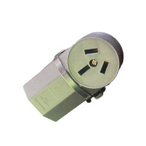 Toma Corriente Angular Cubierta De Baquelita Trifasico 125/250V-50Amp Negro