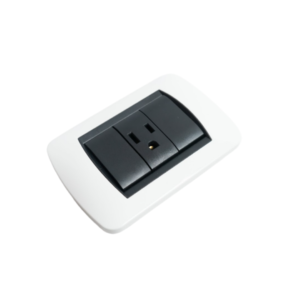 Toma Sencilla P/Empotrar C/Tierra Serie Bv 6A/250V 10A/125V Blanco/Negro